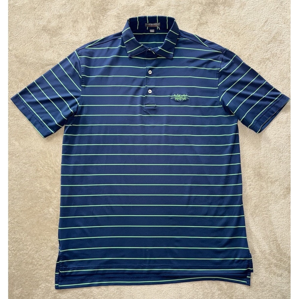 Peter Millar Men's Summer Comfort Polo Shirt Embroidered Stripes Size Medium